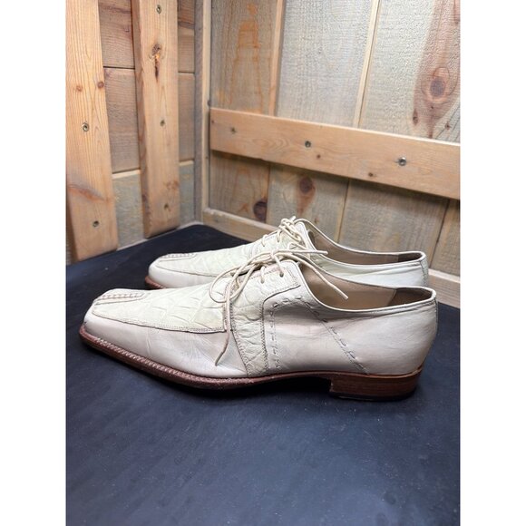 Mauri For City Slickers 8.5 Genuine Alligator Leather Dress Shoes Mens Ivory main image 4